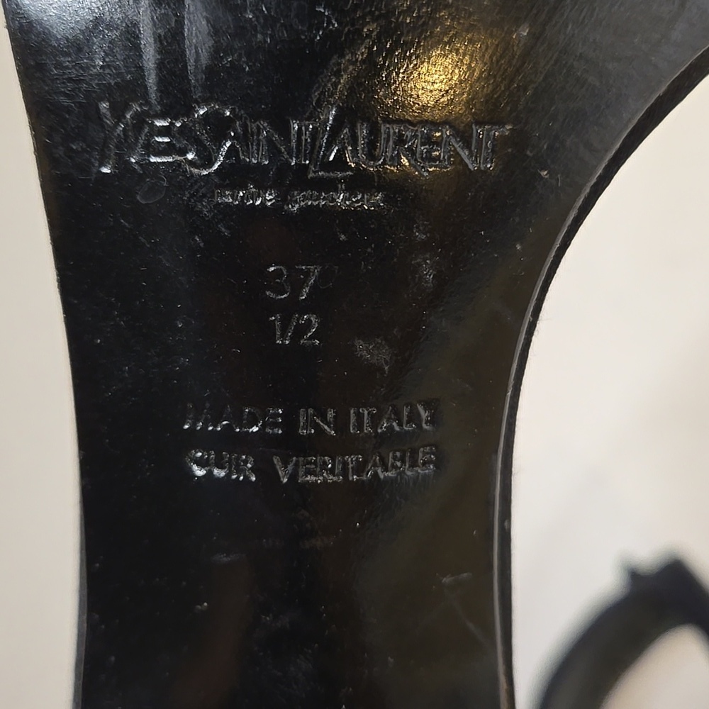 Vintage Yves Saint Laurent Black Stiletto Heels Size 37.5 - Picture 7 of 8